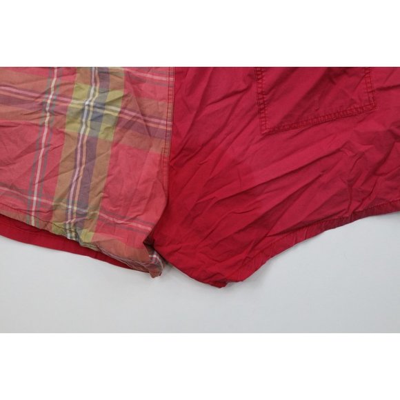 Vtg 90s Hobie Surfing Mens XL Faded Color Block Lined Shorts Swim Trunks Plaid - Picture 9 of 9